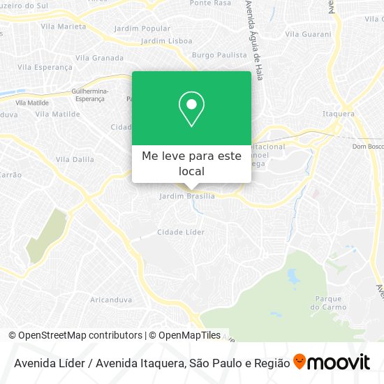 Avenida Líder / Avenida Itaquera mapa