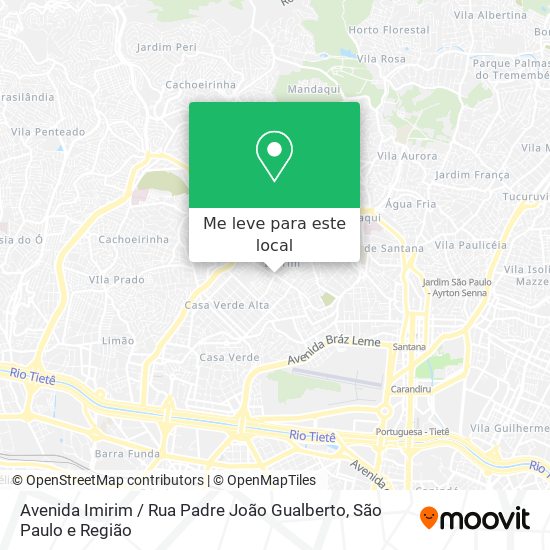 Avenida Imirim / Rua Padre João Gualberto mapa