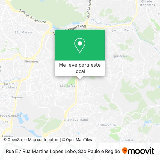 Rua E / Rua Martins Lopes Lobo mapa
