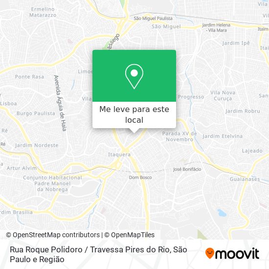 Rua Roque Polidoro / Travessa Pires do Rio mapa