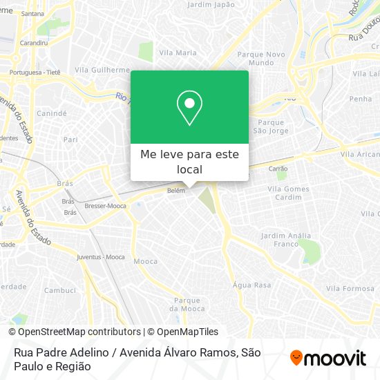 Rua Padre Adelino / Avenida Álvaro Ramos mapa