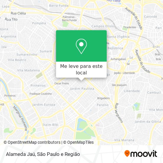 Alameda Jaú mapa