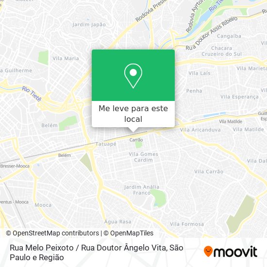 Rua Melo Peixoto / Rua Doutor Ângelo Vita mapa