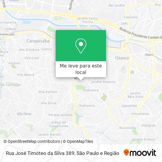 Rua José Timóteo da Silva 389 mapa