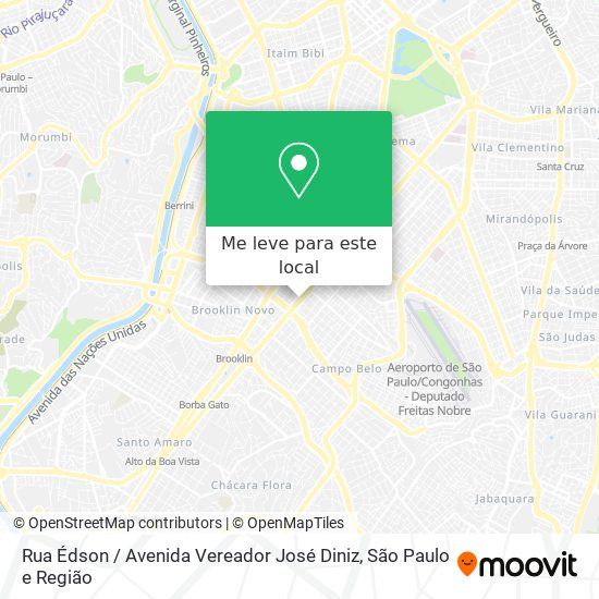 Rua Édson / Avenida Vereador José Diniz mapa