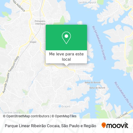 Parque Linear Ribeirão Cocaia mapa