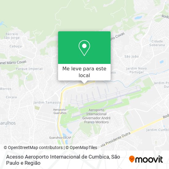 Acesso Aeroporto Internacional de Cumbica mapa
