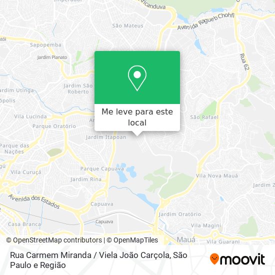 Rua Carmem Miranda / Viela João Carçola mapa