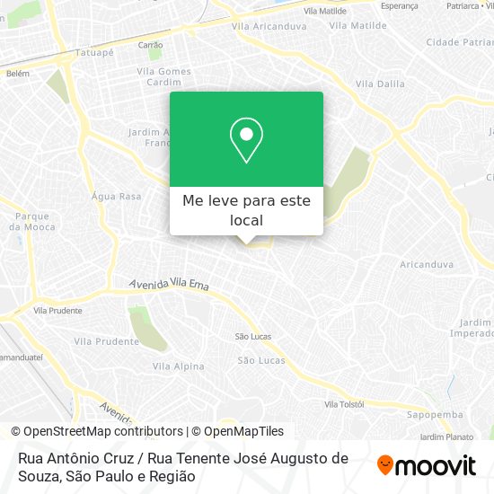 Rua Antônio Cruz / Rua Tenente José Augusto de Souza mapa