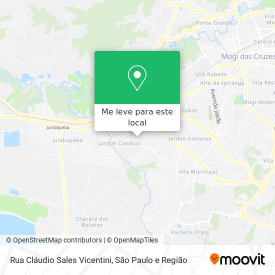 Rua Cláudio Sales Vicentini mapa