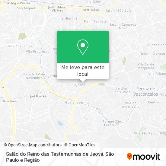 Salão do Reino das Testemunhas de Jeová mapa