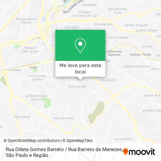 Rua Odete Gomes Barreto / Rua Barreto de Menezes mapa