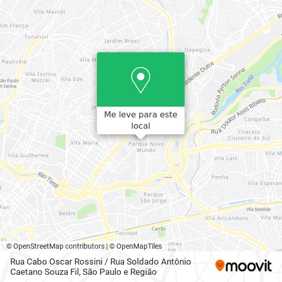 Rua Cabo Oscar Rossini / Rua Soldado Antônio Caetano Souza Fil mapa