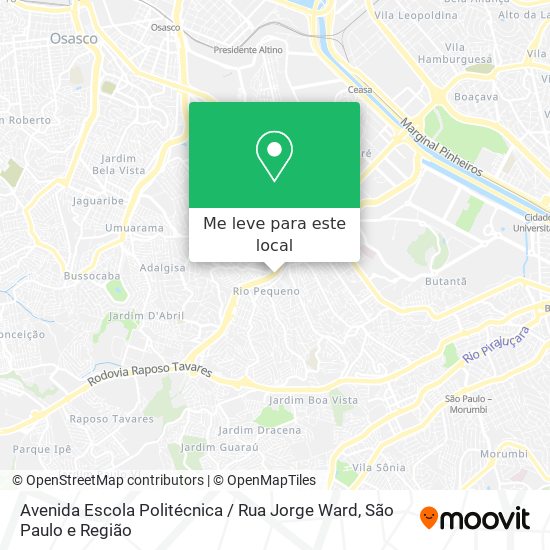 Avenida Escola Politécnica / Rua Jorge Ward mapa