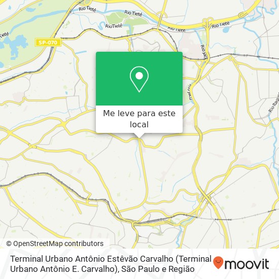 Terminal Urbano Antônio Estêvão Carvalho mapa