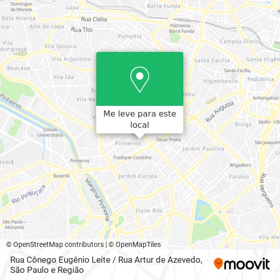 Rua Cônego Eugênio Leite / Rua Artur de Azevedo mapa