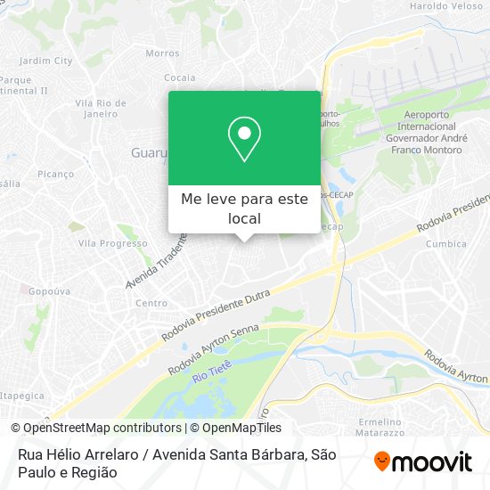 Rua Hélio Arrelaro / Avenida Santa Bárbara mapa