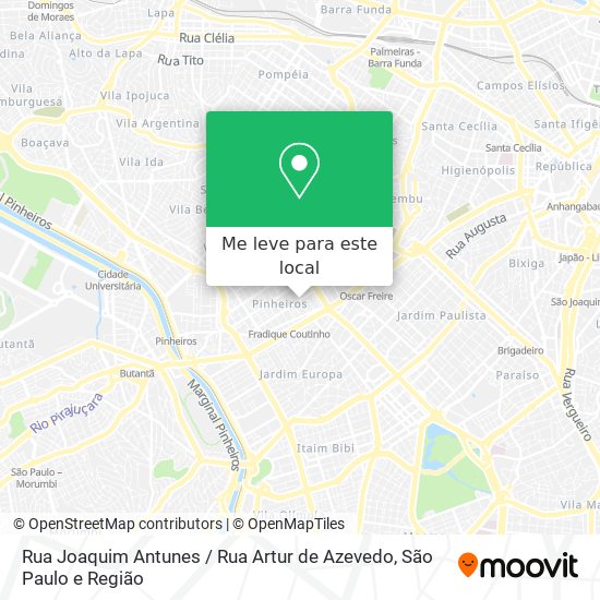 Rua Joaquim Antunes / Rua Artur de Azevedo mapa