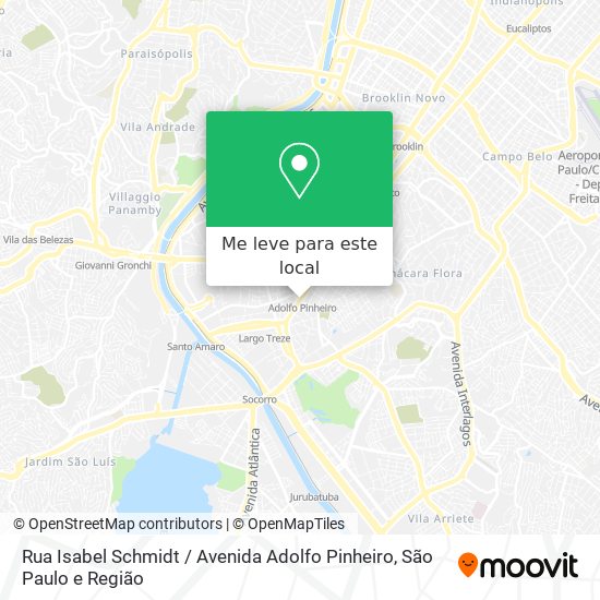 Rua Isabel Schmidt / Avenida Adolfo Pinheiro mapa