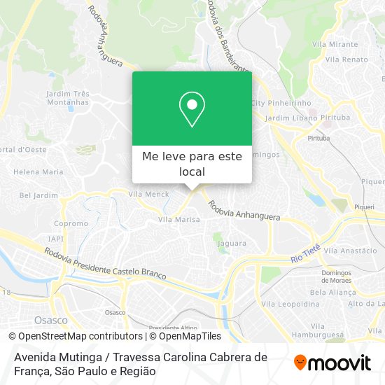 Avenida Mutinga / Travessa Carolina Cabrera de França mapa