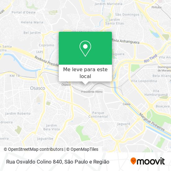 Rua Osvaldo Colino 840 mapa