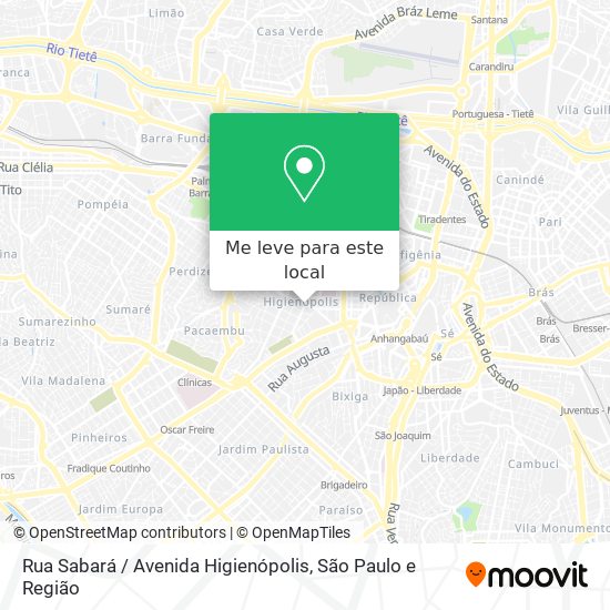 Rua Sabará / Avenida Higienópolis mapa