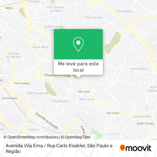 Avenida Vila Ema / Rua Carlo Koekler mapa