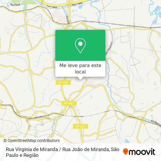 Rua Virgínia de Miranda / Rua João de Miranda mapa