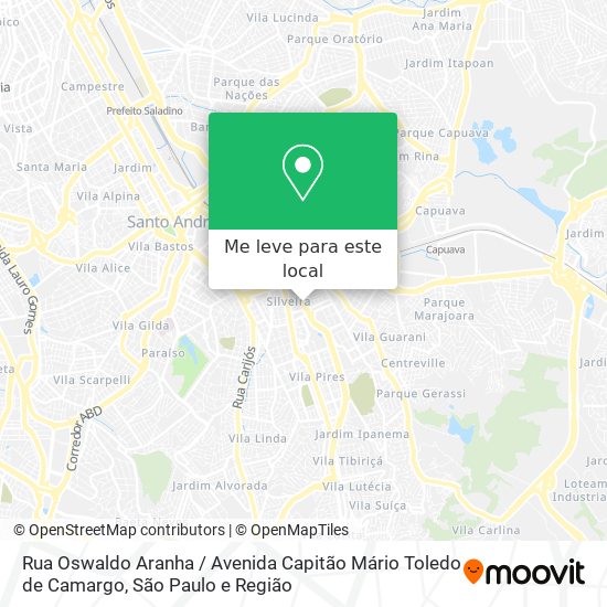 Rua Oswaldo Aranha / Avenida Capitão Mário Toledo de Camargo mapa