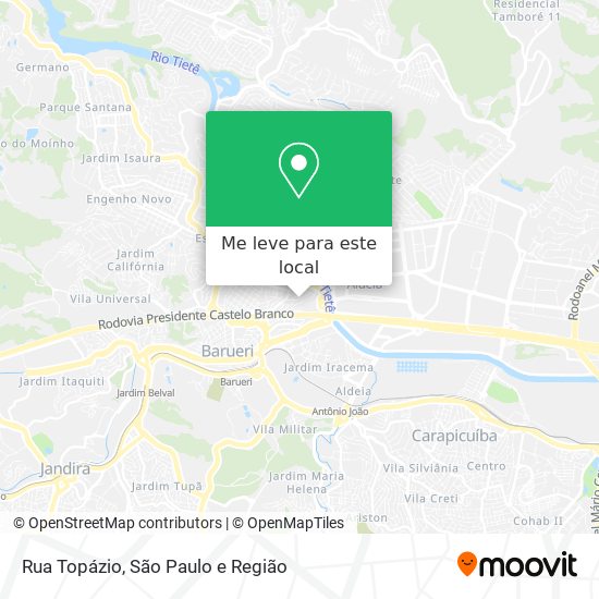 Rua Topázio mapa