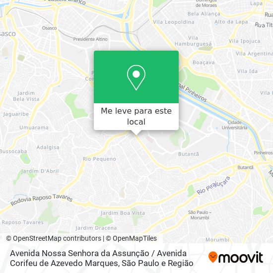 Avenida Nossa Senhora da Assunção / Avenida Corifeu de Azevedo Marques mapa