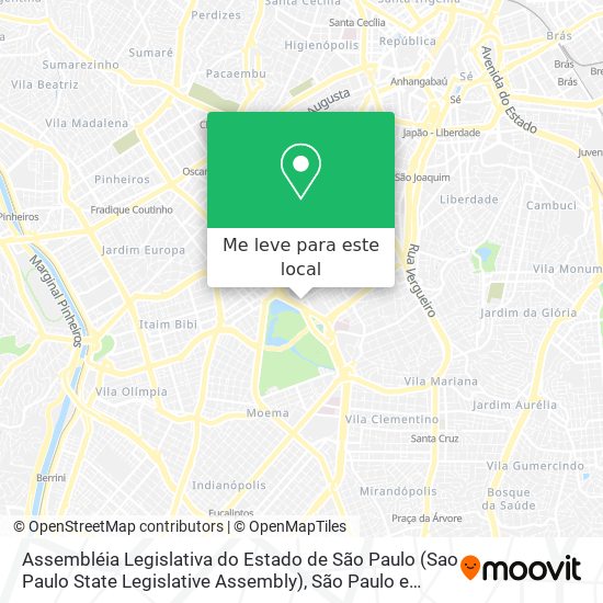 Assembléia Legislativa do Estado de São Paulo (Sao Paulo State Legislative Assembly) mapa