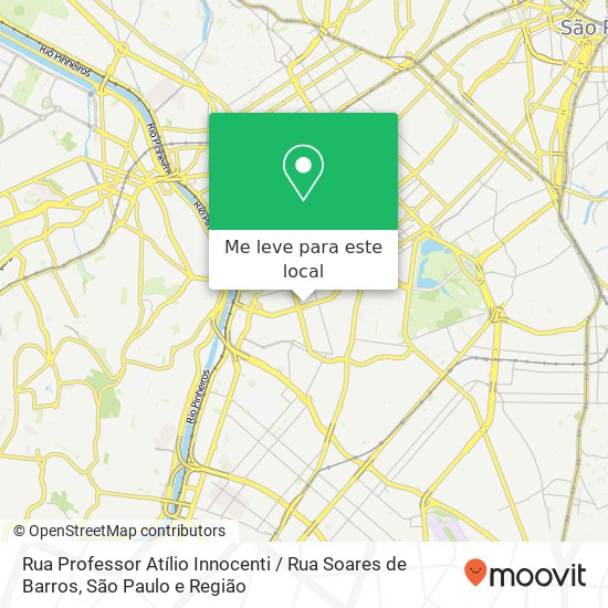 Rua Professor Atílio Innocenti / Rua Soares de Barros mapa