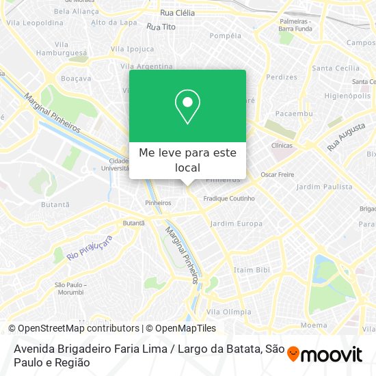 Avenida Brigadeiro Faria Lima / Largo da Batata mapa