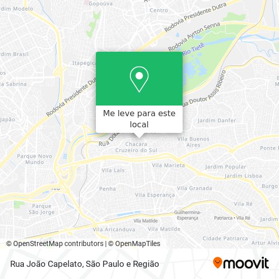 Rua João Capelato mapa