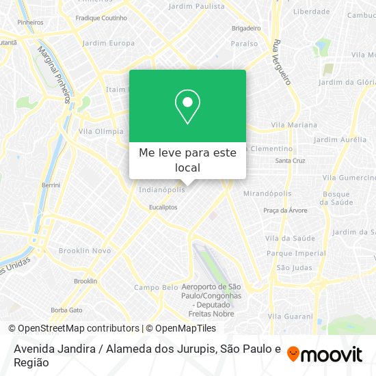 Avenida Jandira / Alameda dos Jurupis mapa