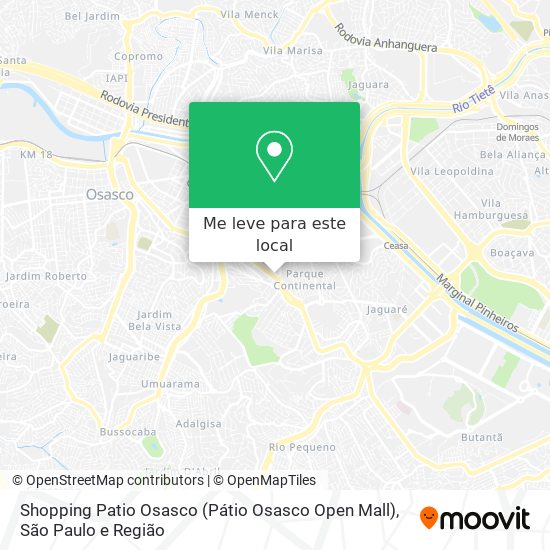 Shopping Patio Osasco (Pátio Osasco Open Mall) mapa
