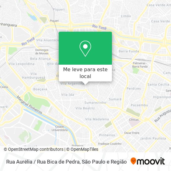 Rua Aurélia / Rua Bica de Pedra mapa
