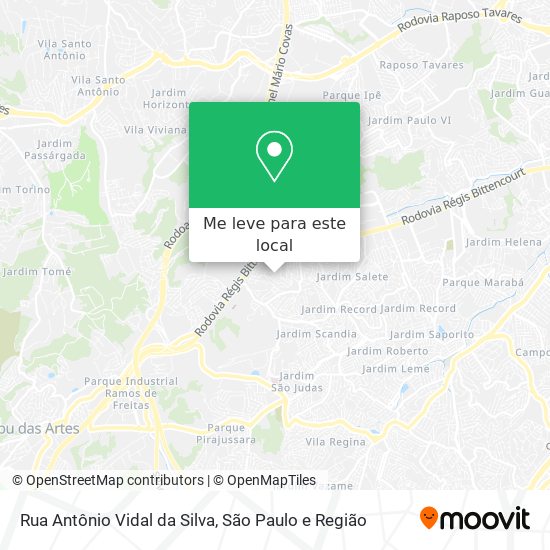 Rua Antônio Vidal da Silva mapa