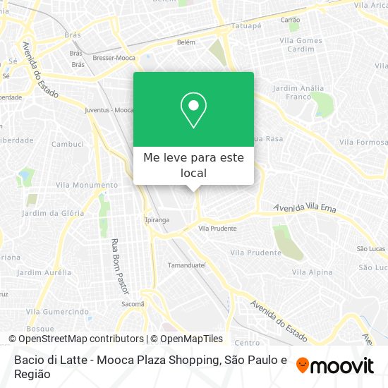 Bacio di Latte - Mooca Plaza Shopping mapa