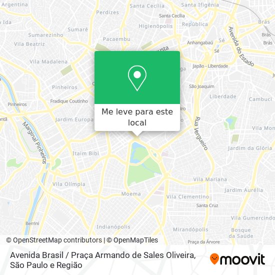 Avenida Brasil / Praça Armando de Sales Oliveira mapa