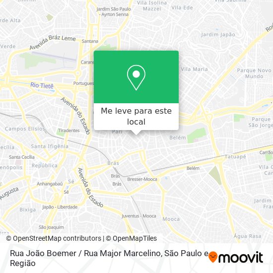 Rua João Boemer / Rua Major Marcelino mapa