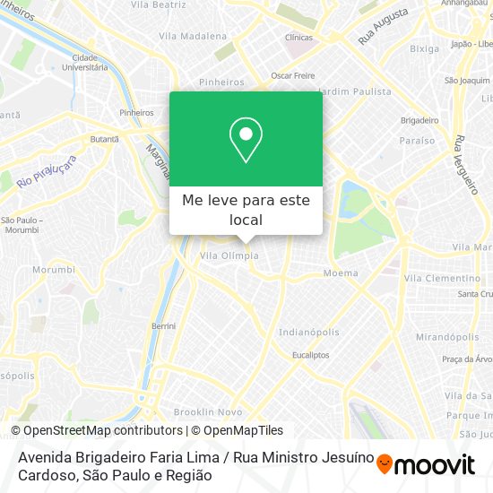 Avenida Brigadeiro Faria Lima / Rua Ministro Jesuíno Cardoso mapa