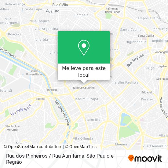 Rua dos Pinheiros / Rua Auriflama mapa