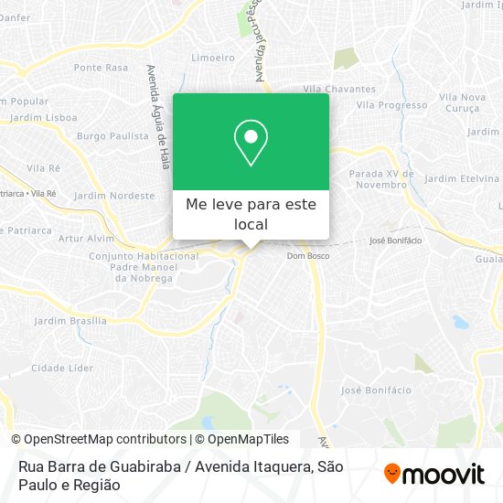 Rua Barra de Guabiraba / Avenida Itaquera mapa