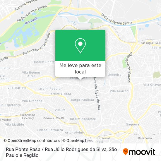 Rua Ponte Rasa / Rua Júlio Rodrigues da Silva mapa