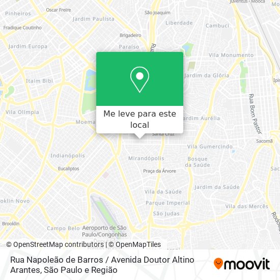 Rua Napoleão de Barros / Avenida Doutor Altino Arantes mapa