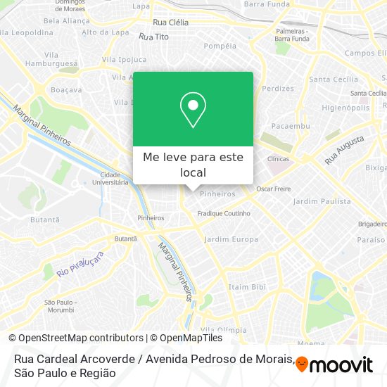 Rua Cardeal Arcoverde / Avenida Pedroso de Morais mapa