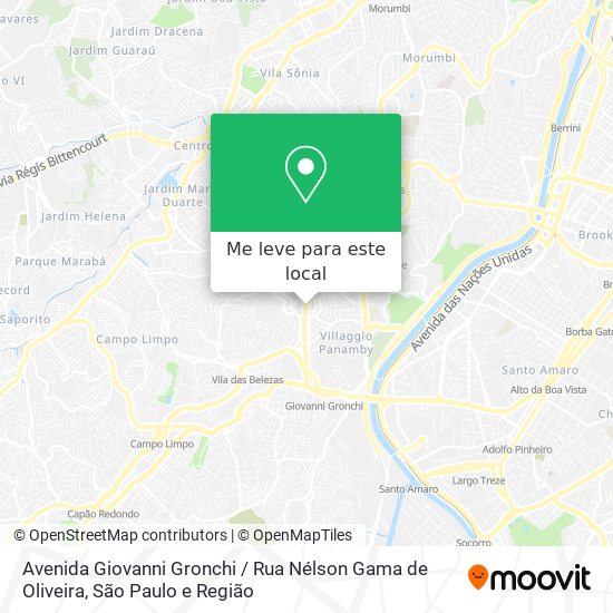 Avenida Giovanni Gronchi / Rua Nélson Gama de Oliveira mapa