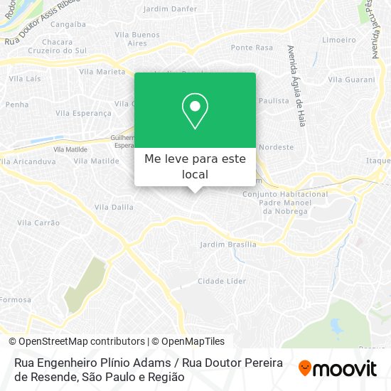 Rua Engenheiro Plínio Adams / Rua Doutor Pereira de Resende mapa